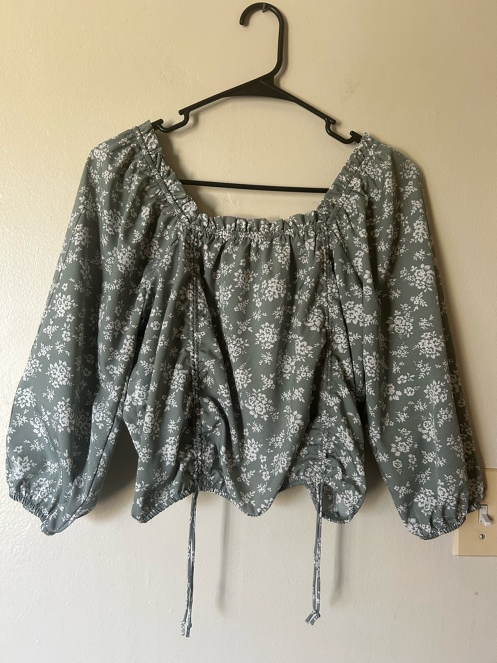 Ren Faire XL Peasant Top Sage Whimsy Fairy Cottagecore Dainty Lovely
